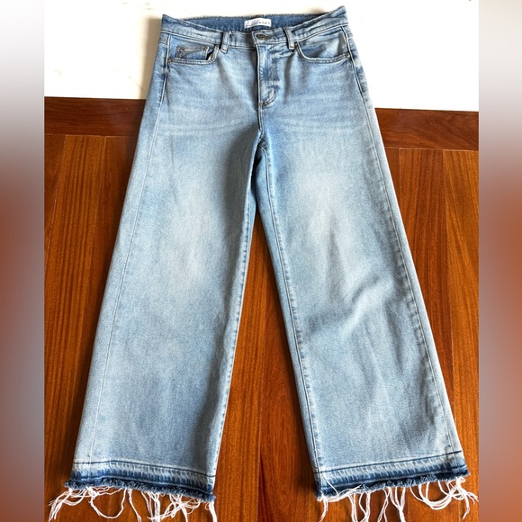 LOFT Denim - LOFT Women’s Pants Jeans Wide Leg Crop Destructed Frayed Hem Women Size 4 / 27